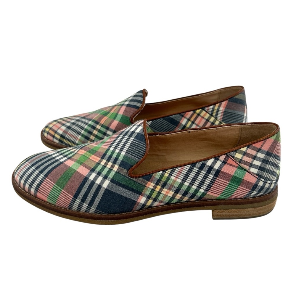 SPERRY Seaport Levy Washed Plaid Canvas Low Top Top-Sided Loafers 6